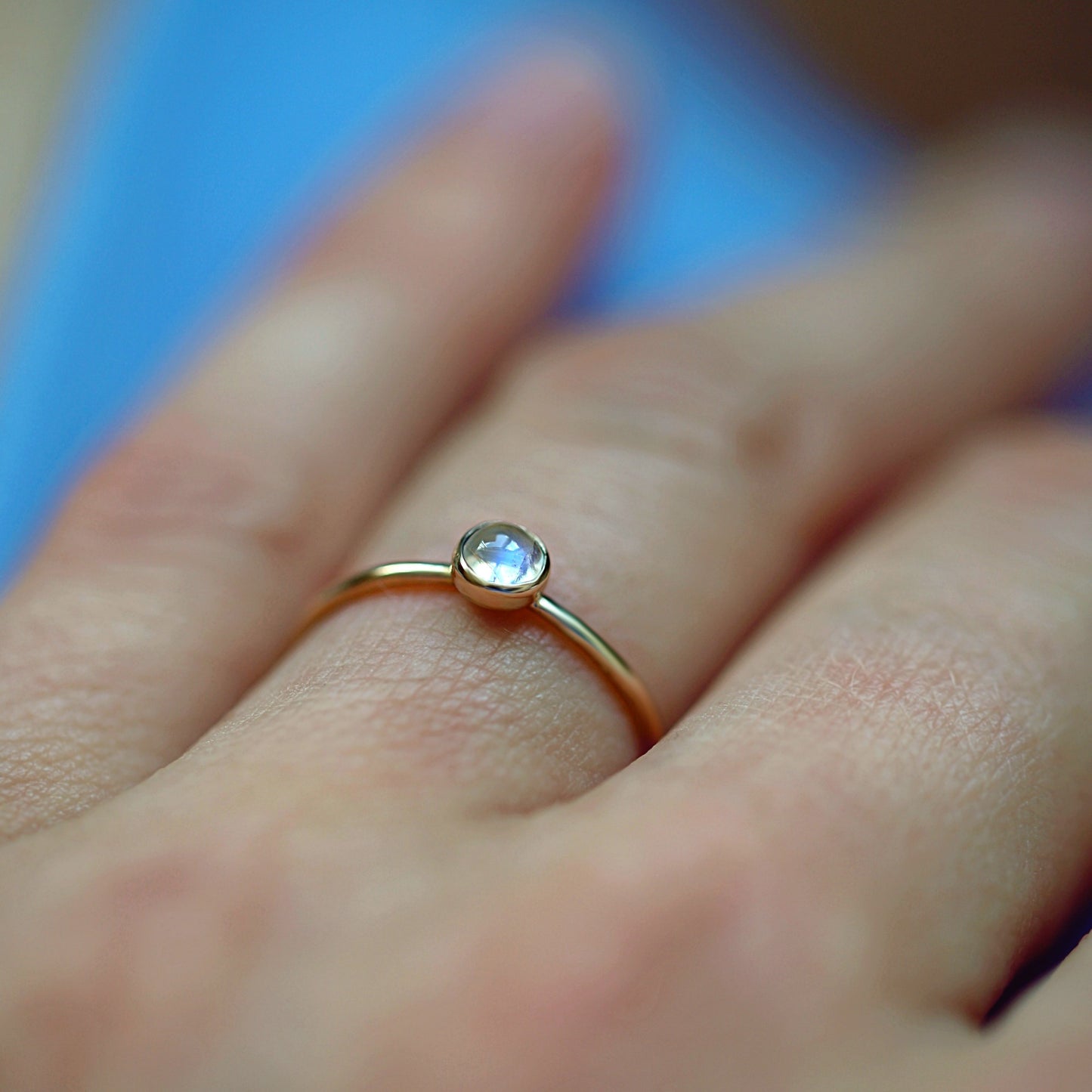 Mini Rainbow Moonstone Ring • SPHERA