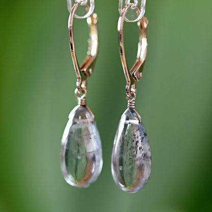 Large Moss Aquamarine Earrings