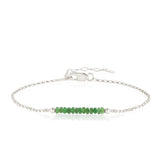 Green Garnet Bracelet with initials in Silver - Boutique Baltique