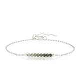 Moss Aquamarine Bracelet with initials in Silver - Boutique Baltique