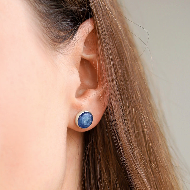 Blue Kyanite Stud Earrings