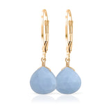 14k Gold Blue Opal Earrings
