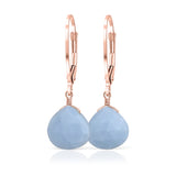 14k Rose Gold Blue Opal Earrings in Leverbacks