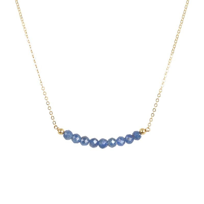 Blue Sapphire Bar Necklace