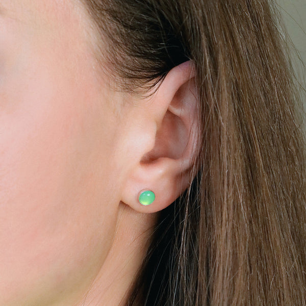 6mm Chrysoprase Earrings