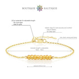 Citrine Bracelet with initials in Gold - Boutique Baltique