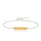 Citrine Bracelet with initials in Silver - Boutique Baltique