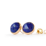 Lapis Lazuli Stud earrings, Rose Cut - Boutique Baltique
