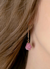 Raw Pink Sapphire Earrings