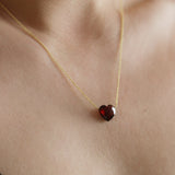 14k Gold Garnet Necklace