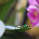 14k Dainty Emerald Ring