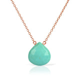 14k Rose Gold Kingman Turquoise-Necklace