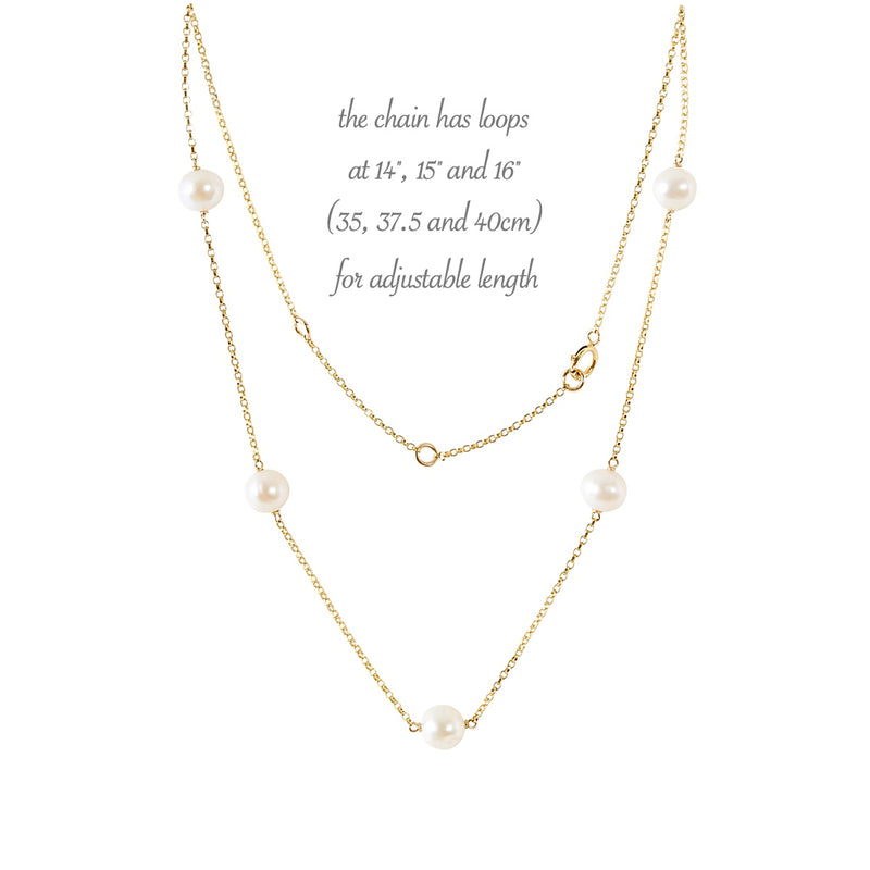 LUNA White Pearl Choker Necklace - details
