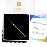 Labradorite Bracelet with initials in Gold - Boutique Baltique