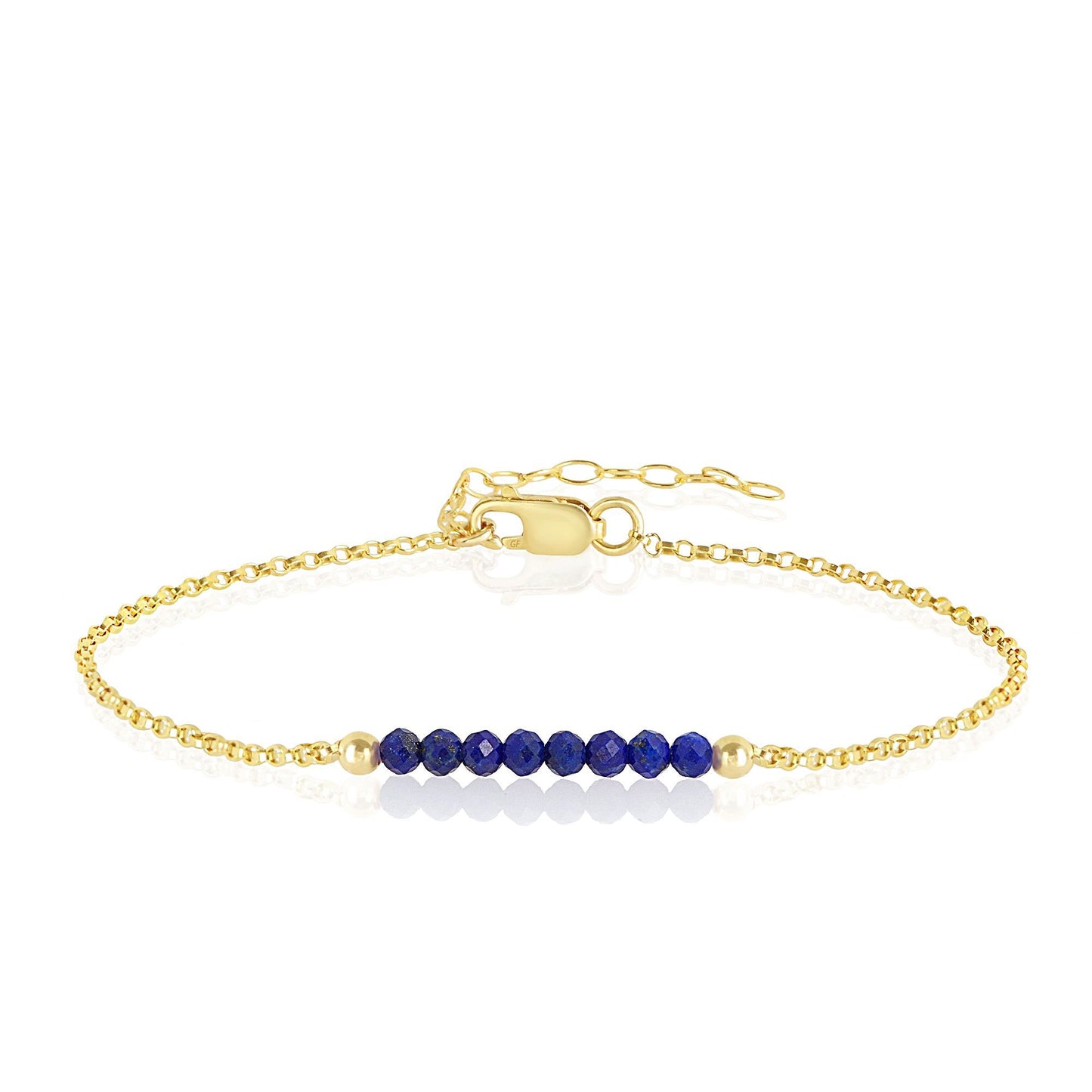 Lapis Lazuli Anklet with initials in Gold - Boutique Baltique