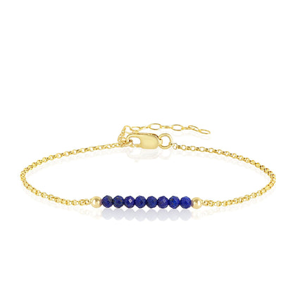 Lapis Lazuli Anklet with initials in Gold - Boutique Baltique