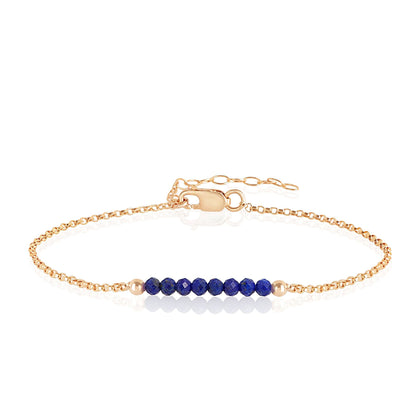 Lapis Lazuli Anklet with initials in Rose Gold - Boutique Baltique