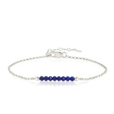 Lapis Lazuli Bracelet with initials in Silver - Boutique Baltique