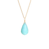 Large Blue Opal Pendant Necklace in Gold - Boutique Baltique