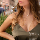 LUNA Freshwater Pearl Luxurious Jewelry Set: Earrings, Choker, Necklace in 14kk Gold
