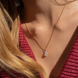 Rainbow Moonstone Drop necklace in 14k Solid Gold, Rose Gold or Sterling Silver - June Birthstone - &quot;Splash&quot; - Gift for Women