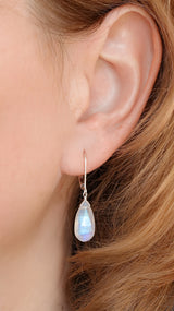 Large Rainbow Moonstone Earrings