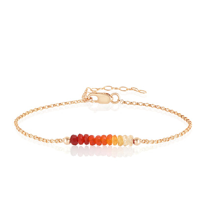 Mexican Fire Opal Anklet with initials in Rose Gold - Boutique Baltique