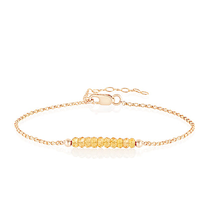 Mandarin Garnet anklet - Spessartine with initials in Rose Gold - Boutique Baltique