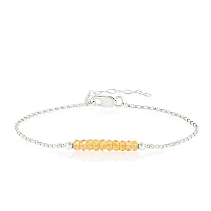 Mandarin Garnet anklet - Spessartine with initials in Silver - Boutique Baltique