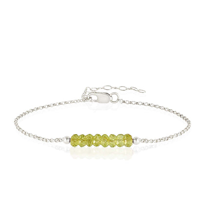 Peridot Anklet with initials in Silver - Boutique Baltique