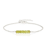 Peridot Bracelet with initials in Silver - Boutique Baltique 