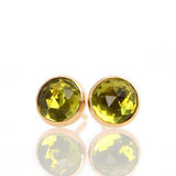 Peridot Stud Earrings in 14k Gold