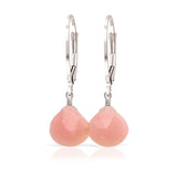 14k White Gold Pink Opal Earrings