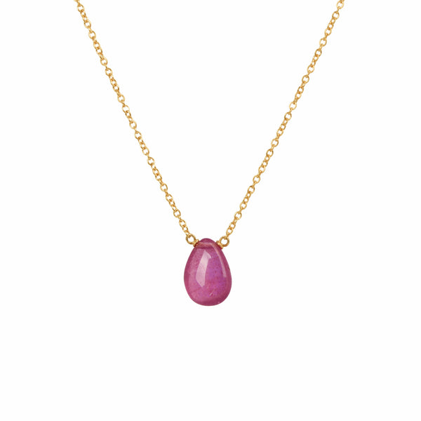 Pink Sapphire Necklace with meaning in gold