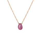 Pink Sapphire Necklace in Rose Gold