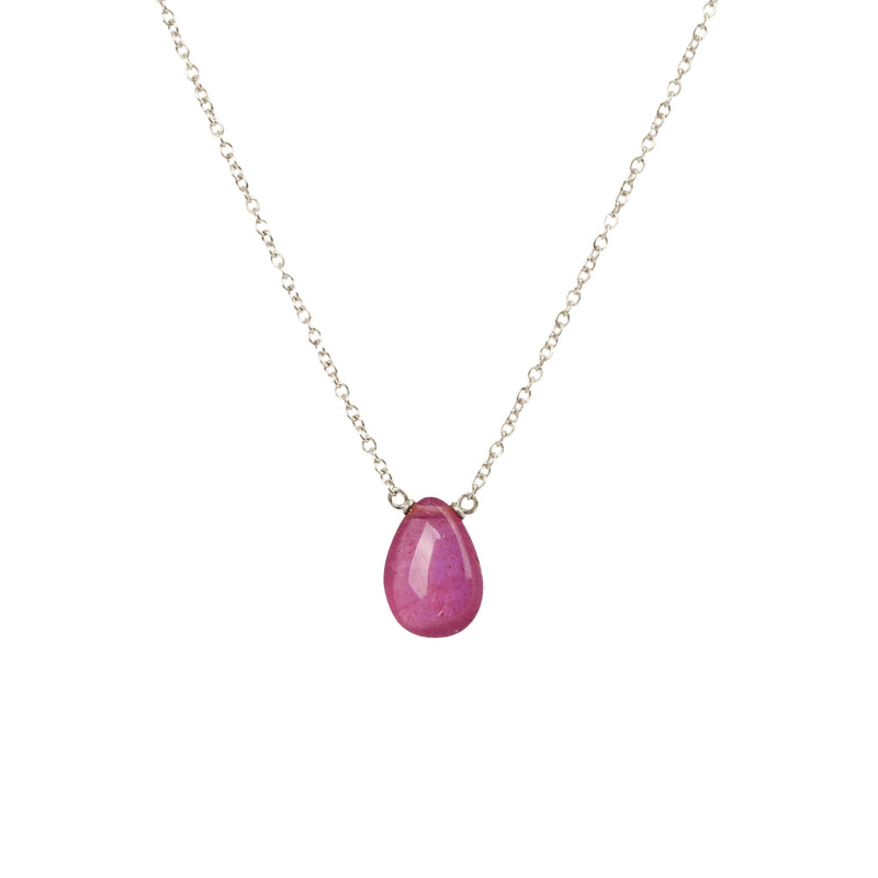 Pink Sapphire Necklace in Silver or white gold