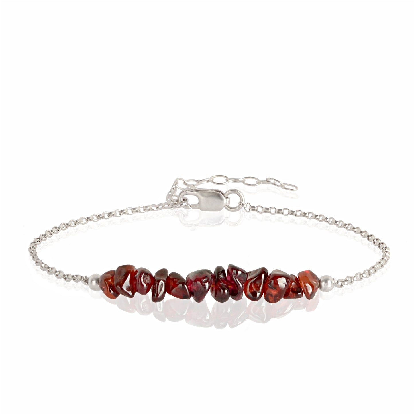 Raw Garnet Bracelet in sterling silver - Jewlery by Boutique Baltique