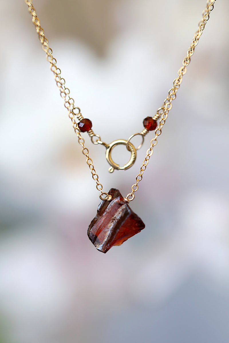 Vintage Garnet and Rock Crystal necklace, 1st half 20th century - Ruby Lane