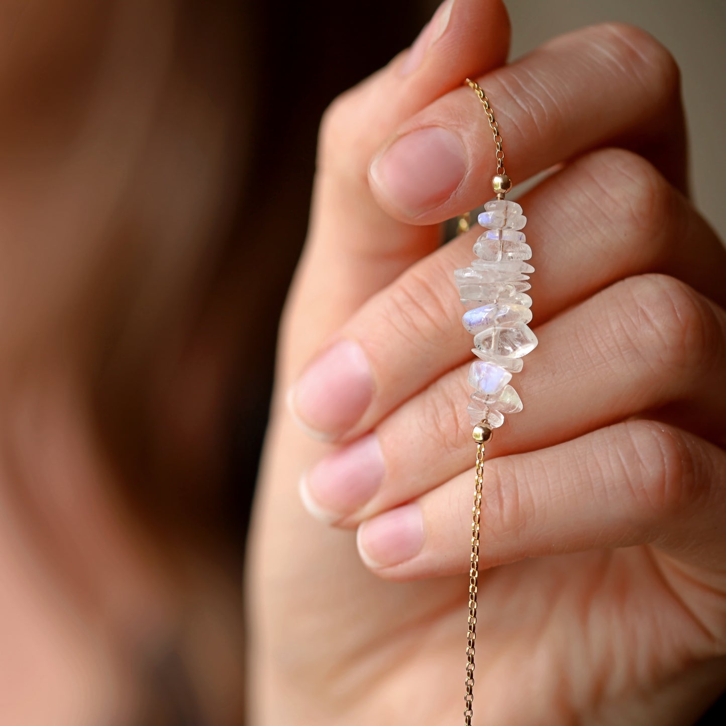 Raw Rainbow Moonstone Bracelet • TERRA