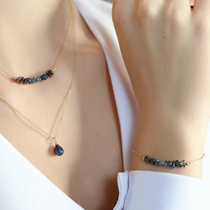 Raw Blue Sapphire Birthstone Jewlery - Jewlery by Boutique Baltique