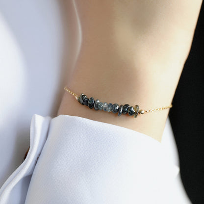 Raw Blue Sapphire Bracelet in gold - Jewlery by Boutique Baltique