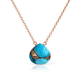 14k Rose Gold Mojave Copper Turquoise Necklace