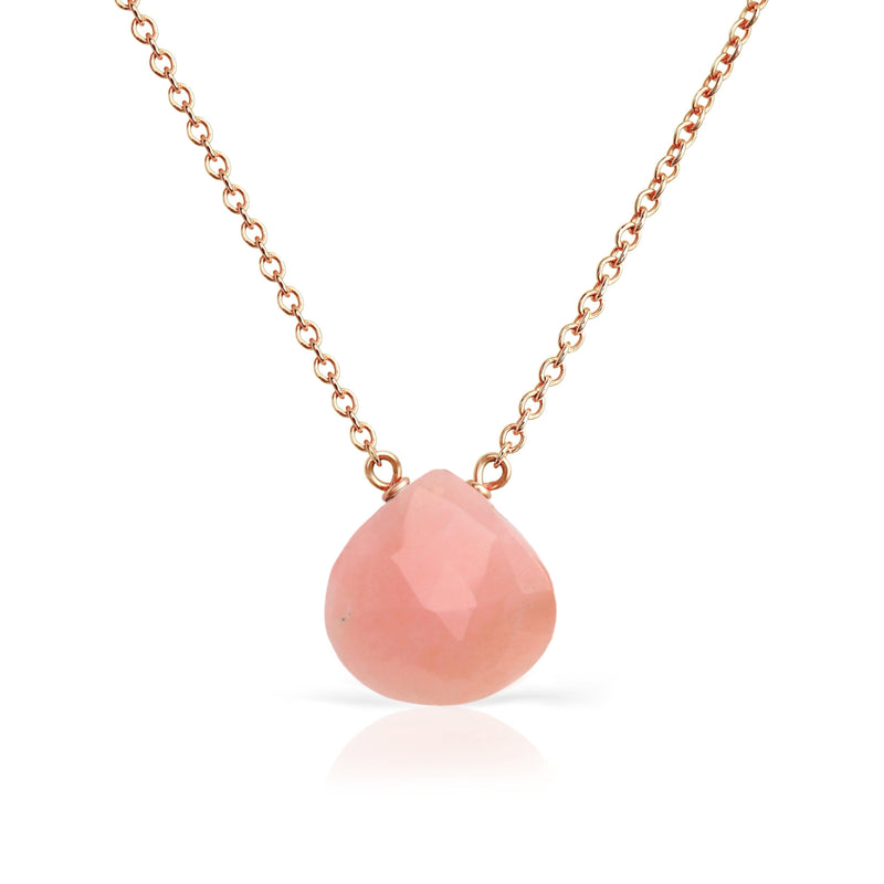14k Rose Gold Pink Opal Necklace