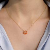 14k Gold Sunstone Necklace