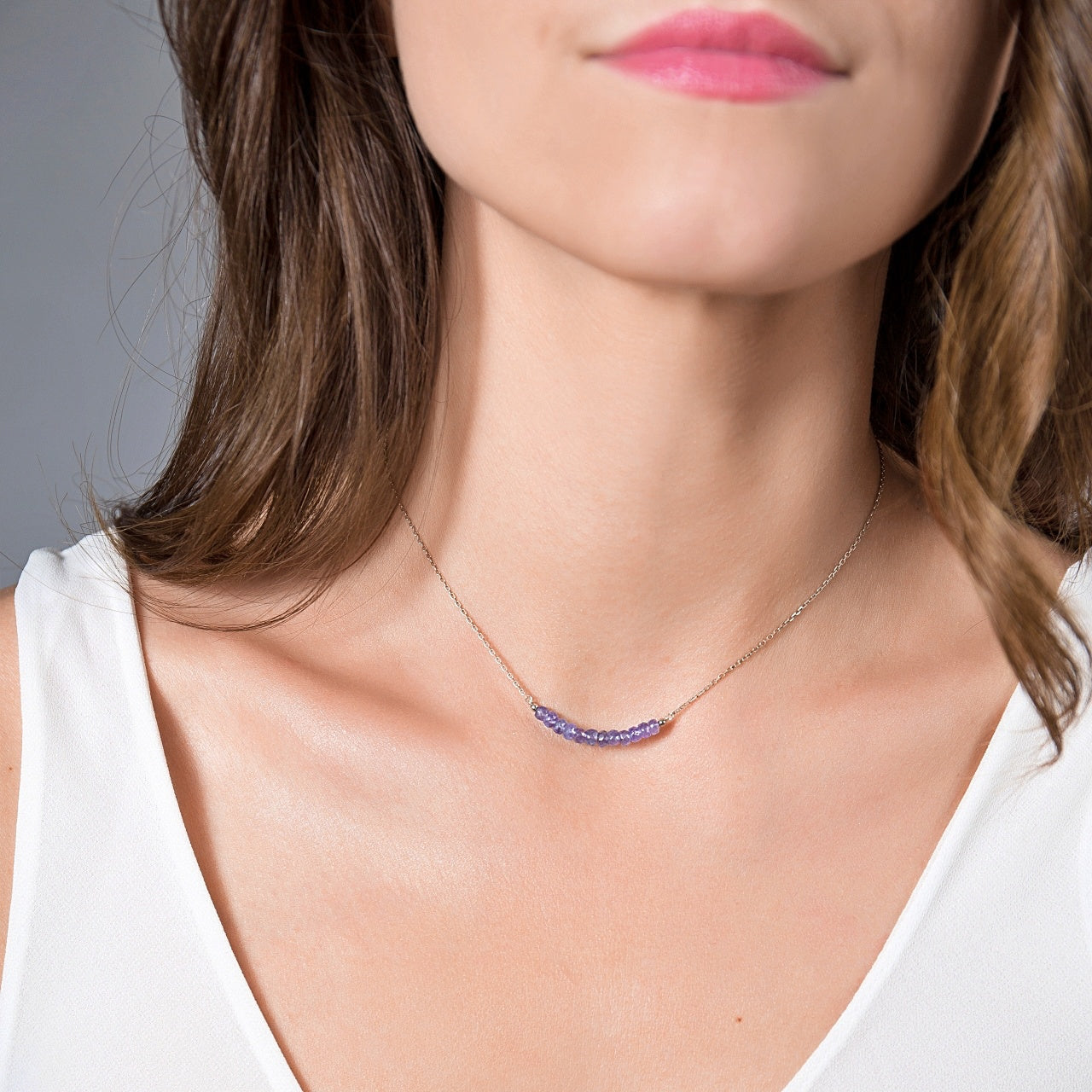 Tanzanite Bar Necklace • LINEA