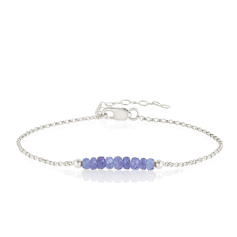 Tanzanite Bracelet with initials in Silver - Boutique Baltique