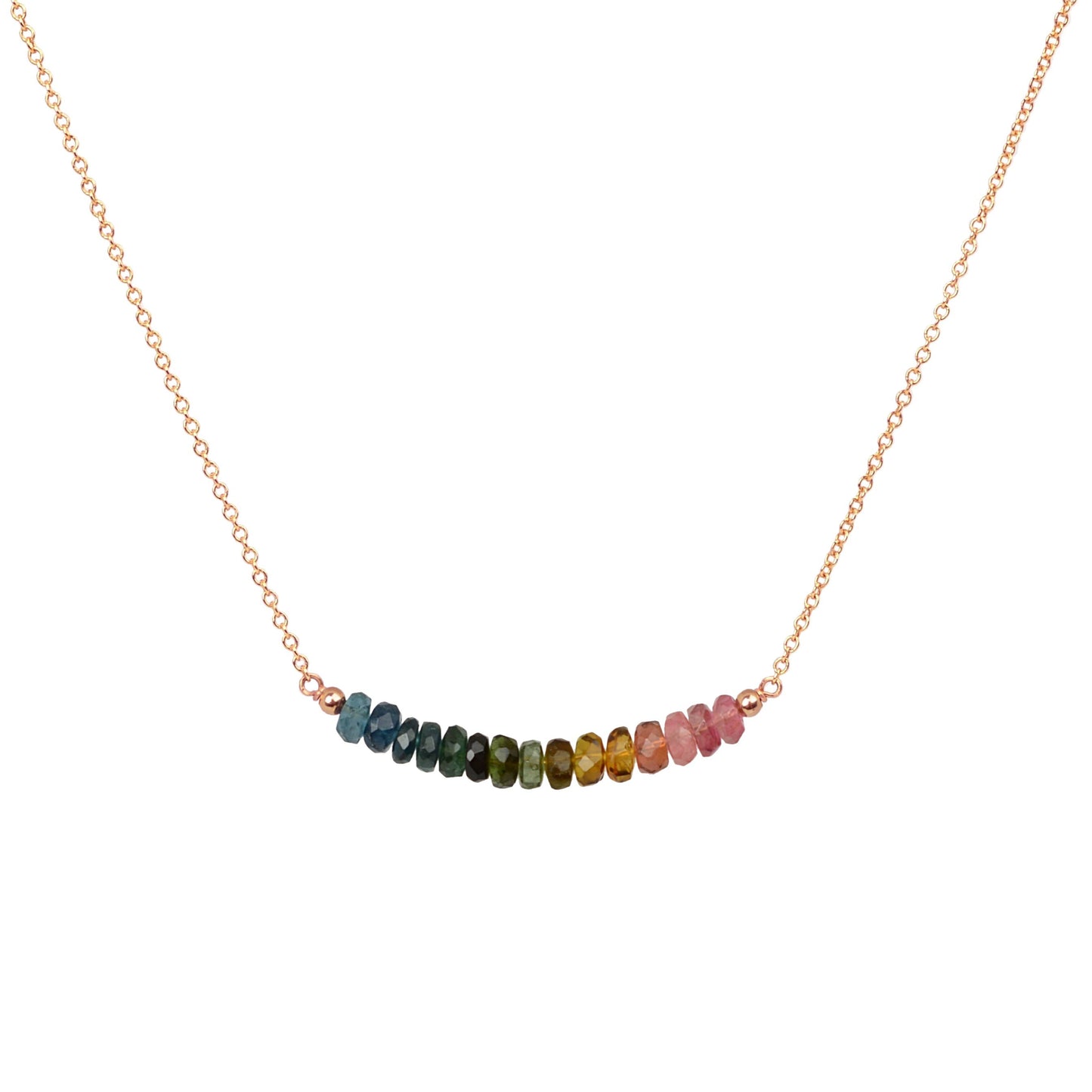 Watermelon Tourmaline Necklace in Rose Gold by BoutiqueBaltique