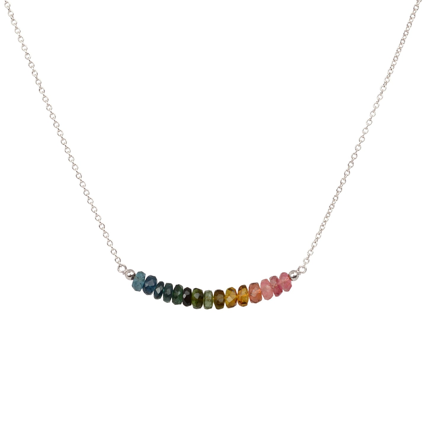 Watermelon Tourmaline Necklace in Sterling Silver by BoutiqueBaltique