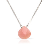 14k White Gold Pink Opal Necklace