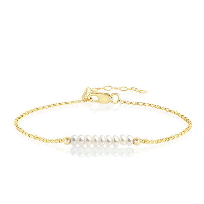 White Pearl Anklet with initials in Gold - Boutique Baltique 